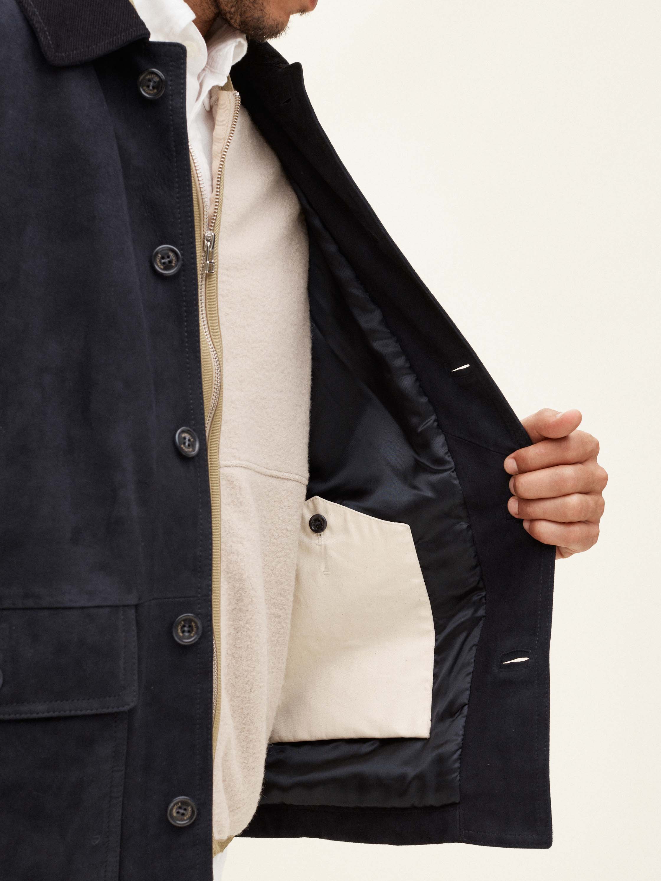 Suede jacket - dark blue - Clothing - Shop - Monocle